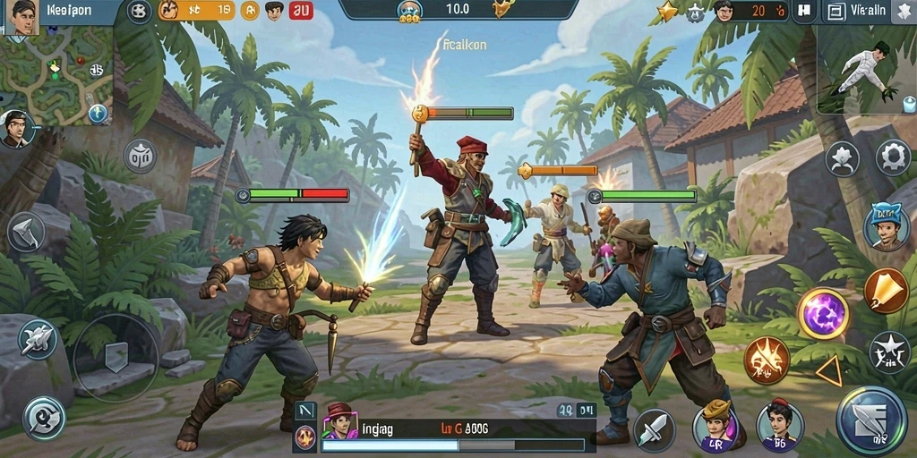 Layar awal 6CF yang menarik dengan karakter utama.