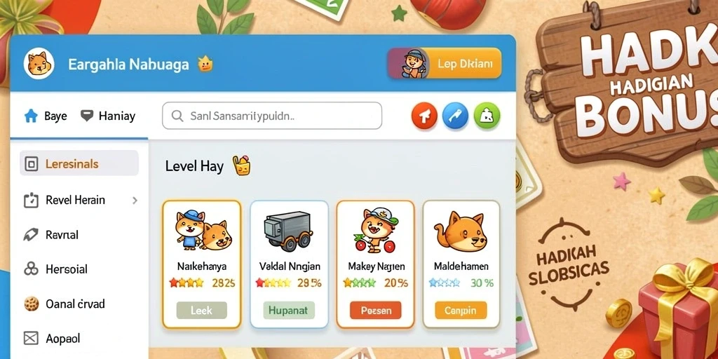 Tampilan awal permainan yang menarik dan penuh warna.